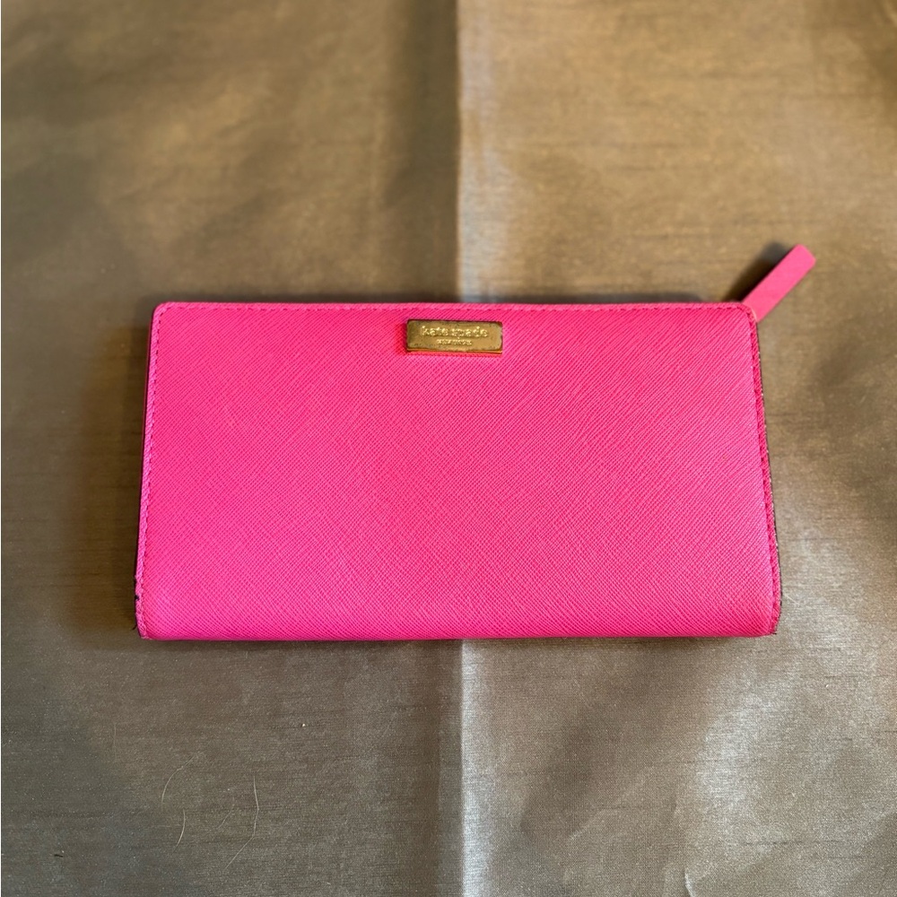 Kate Spade Fuchsia Clutch with Gold Accent